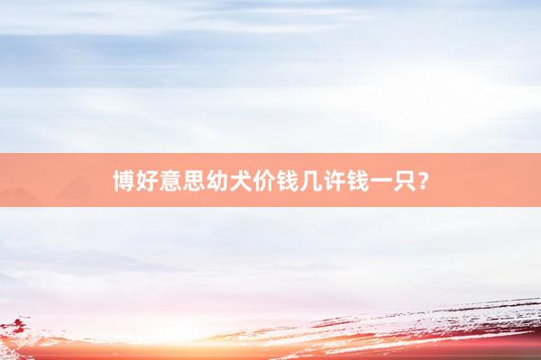 博好意思幼犬价钱几许钱一只?